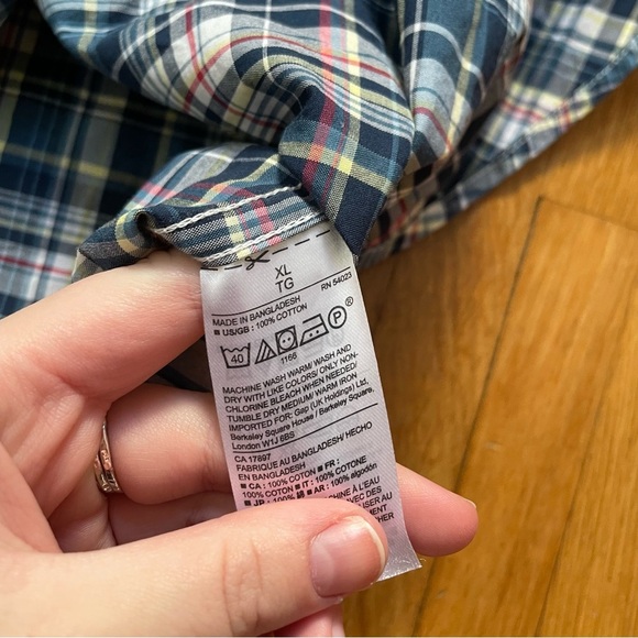 Gap Plaid Button Down Shirt Men’s Size XL Slim Fit Multicolor NWT Short Sleeve - Picture 10 of 10